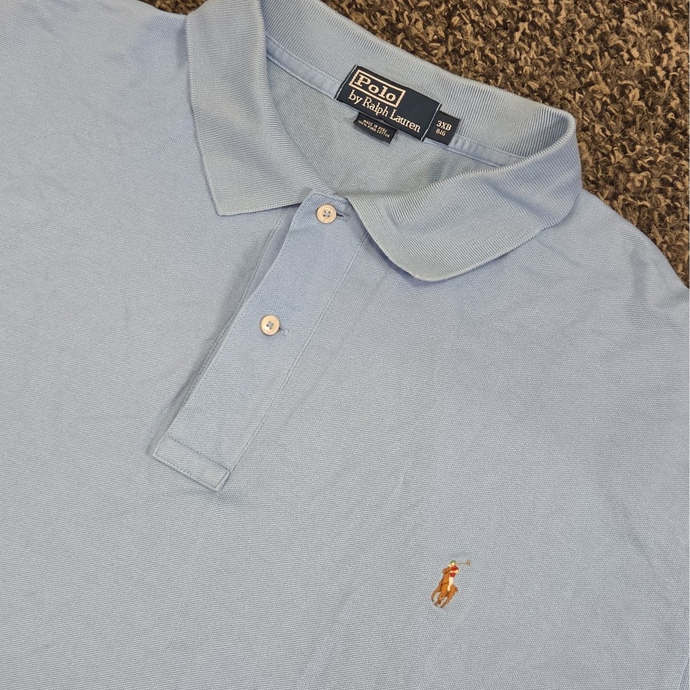 Polo Ralph Lauren Polo Shirt Mens 3XB Blue Short Sleeve Big & Tall Cotton Pique